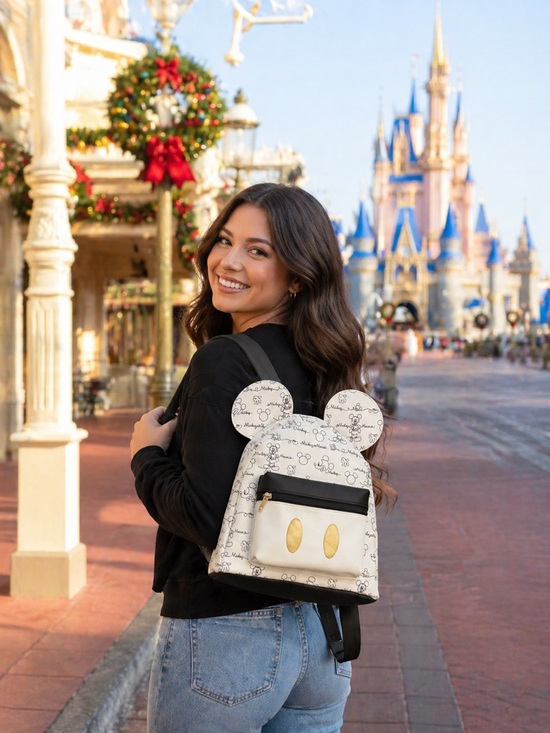 disney black and gold mini backpack NWT Disney Mickey Mouse Ears Mini Backpack White/Black/Gold